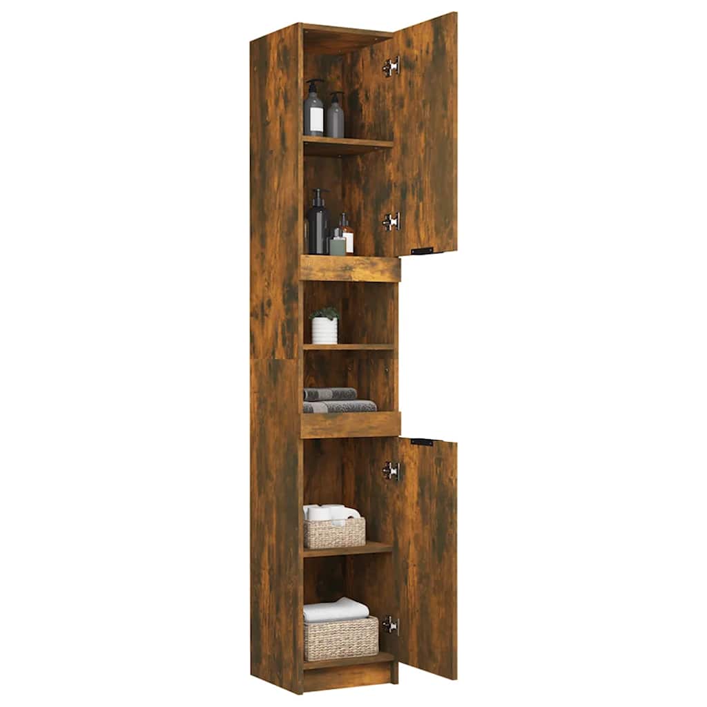 Kupaonski ormarić boja dimljenog hrasta 32x34x188,5 cm drveni