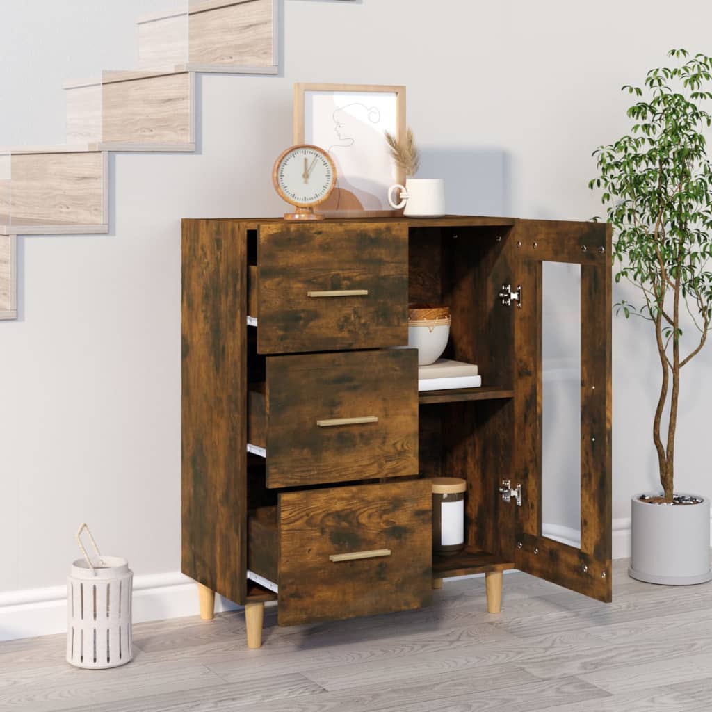 Komoda boja dimljenog hrasta 69,5x34x90 cm konstruirano drvo