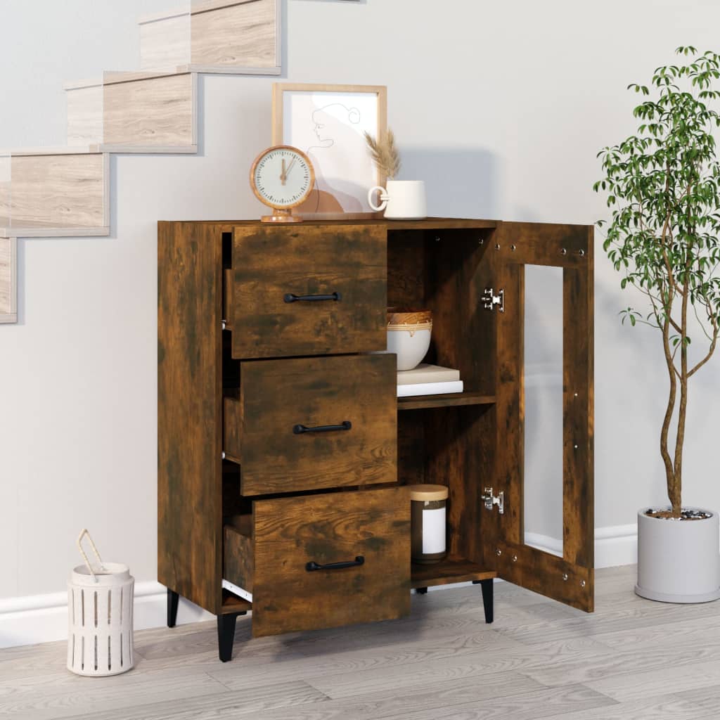 Komoda boja dimljenog hrasta 69,5x34x90 cm konstruirano drvo
