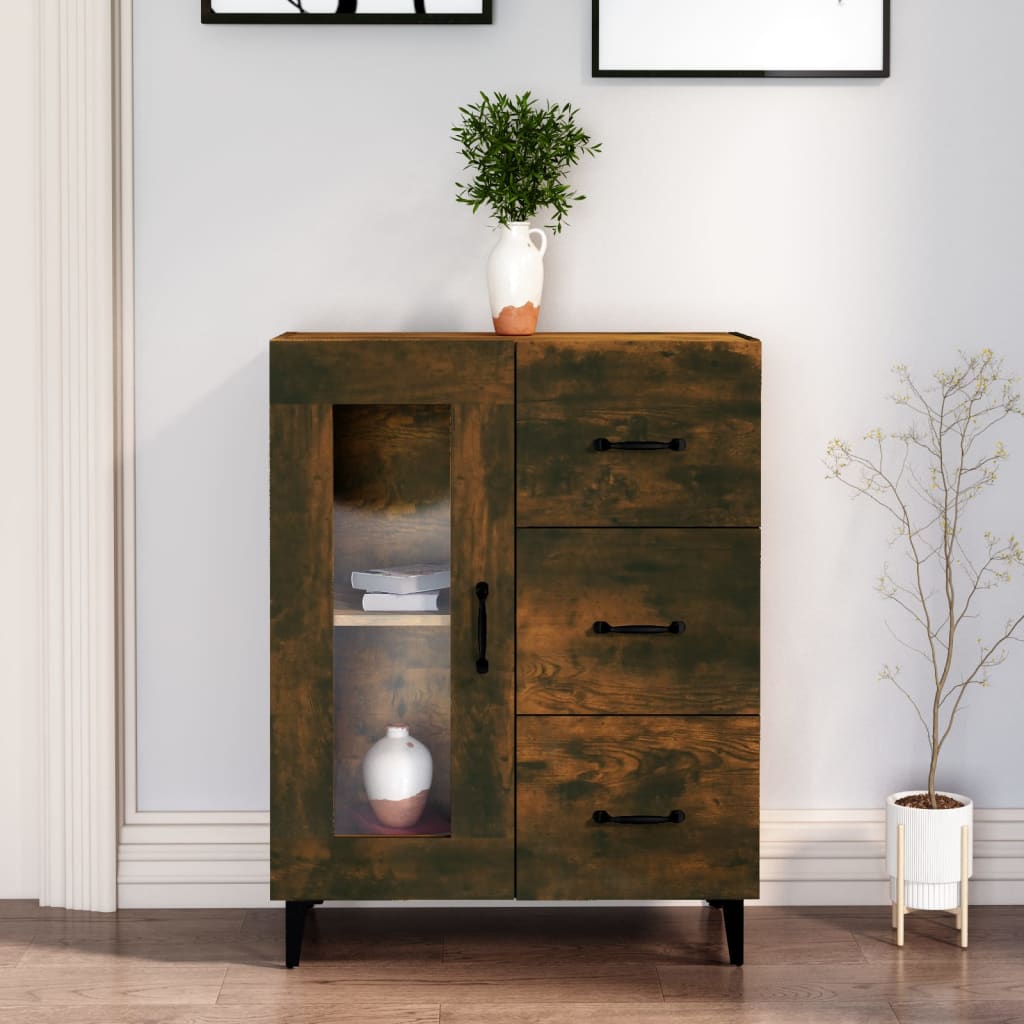 Komoda boja dimljenog hrasta 69,5x34x90 cm konstruirano drvo