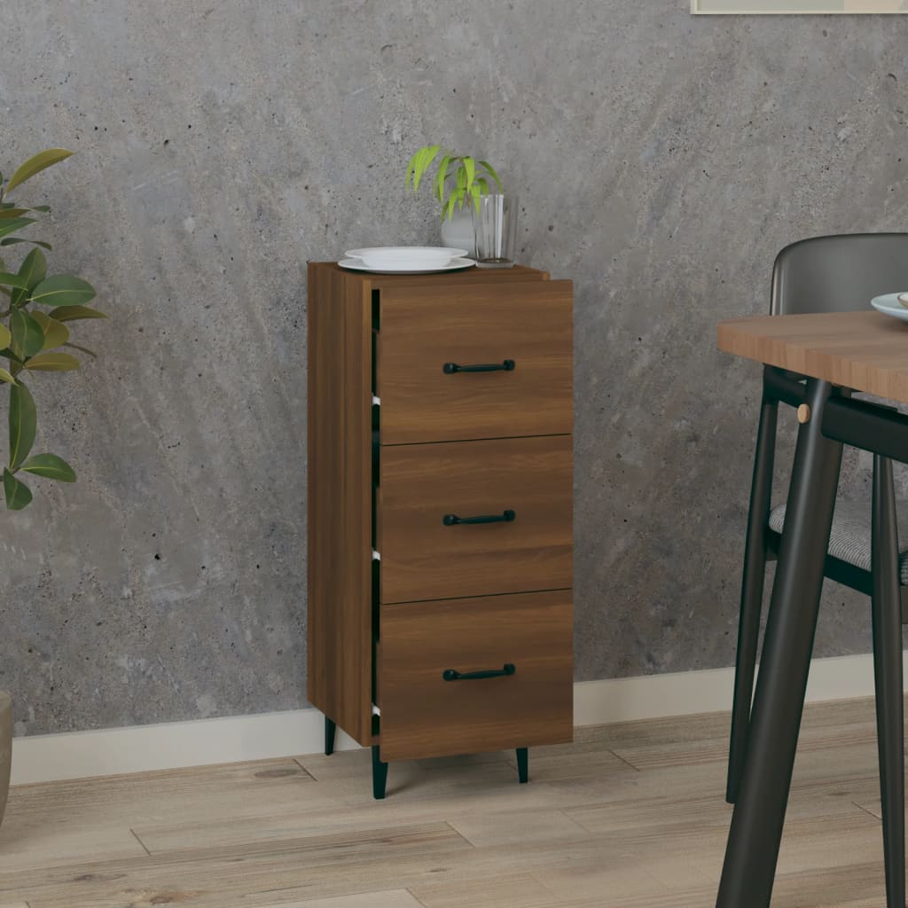 Komoda boja smeđeg hrasta 34,5 x 34 x 90 cm konstruirano drvo
