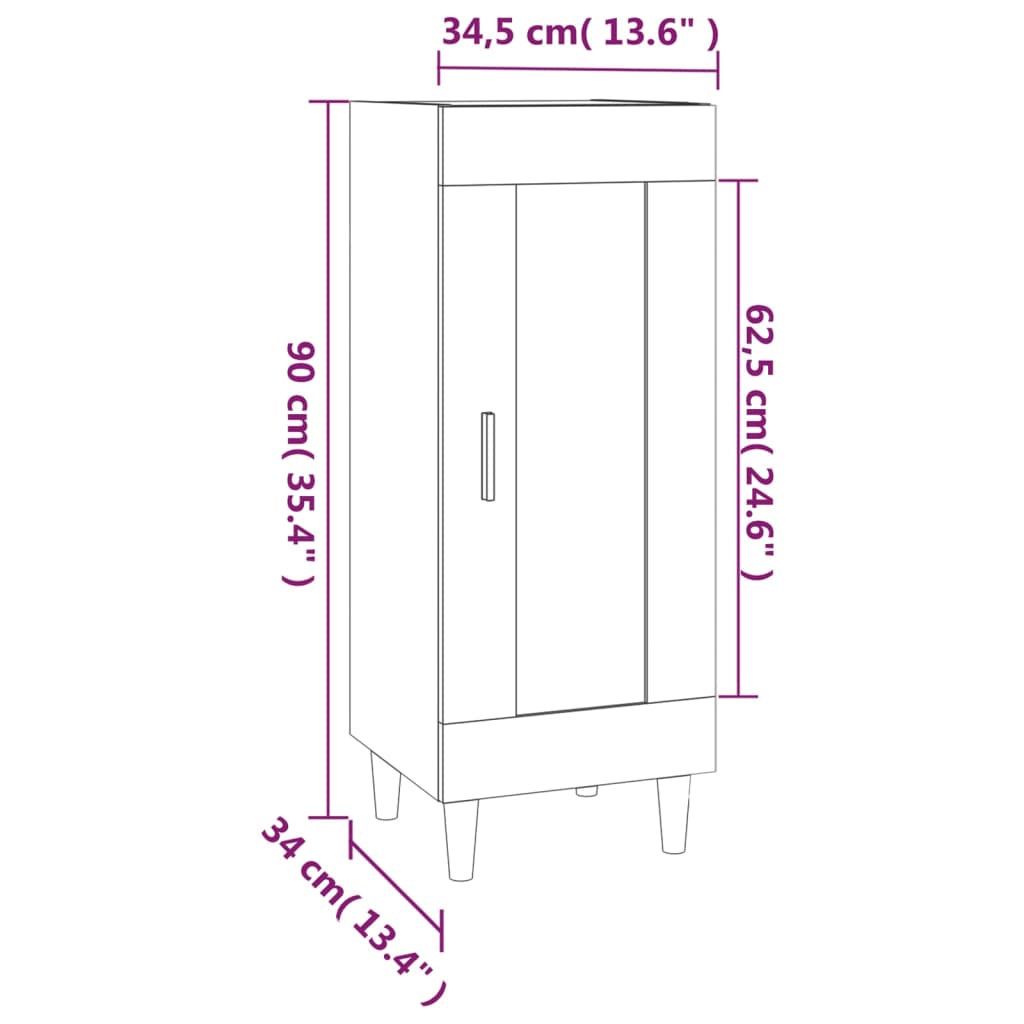 Komoda boja hrasta sonome 34,5x34x90 cm od konstruiranog drva