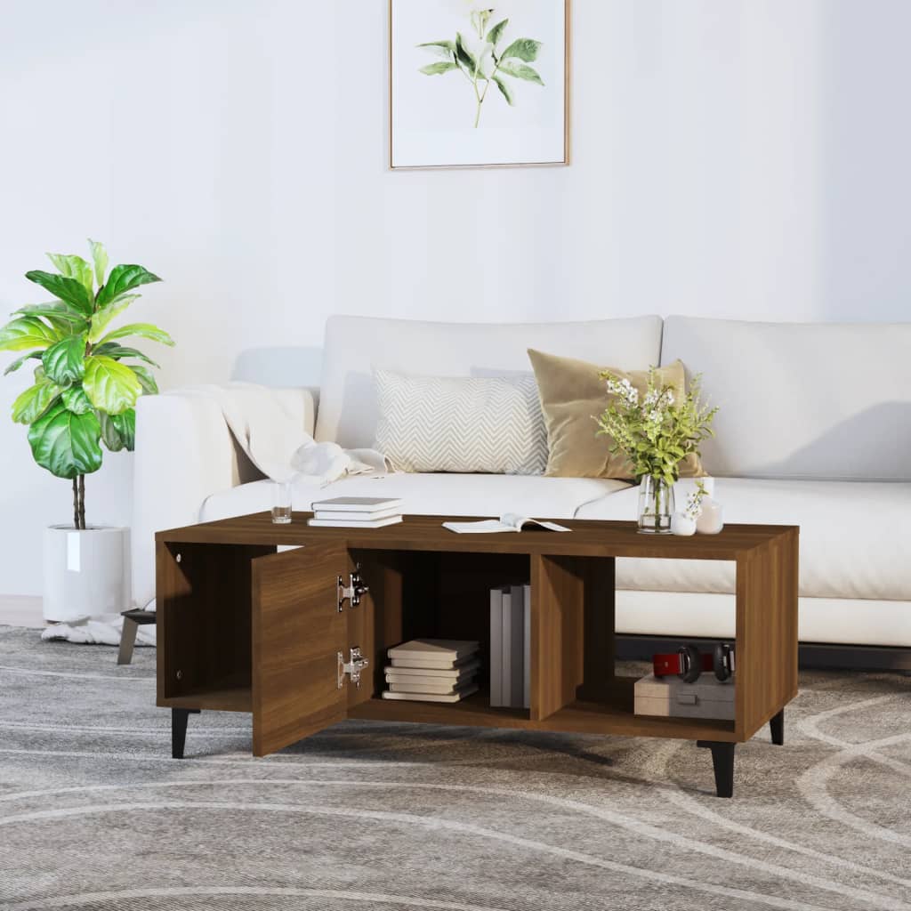 Stolić za kavu boja smeđeg hrasta 102x50x40cm konstruirano drvo