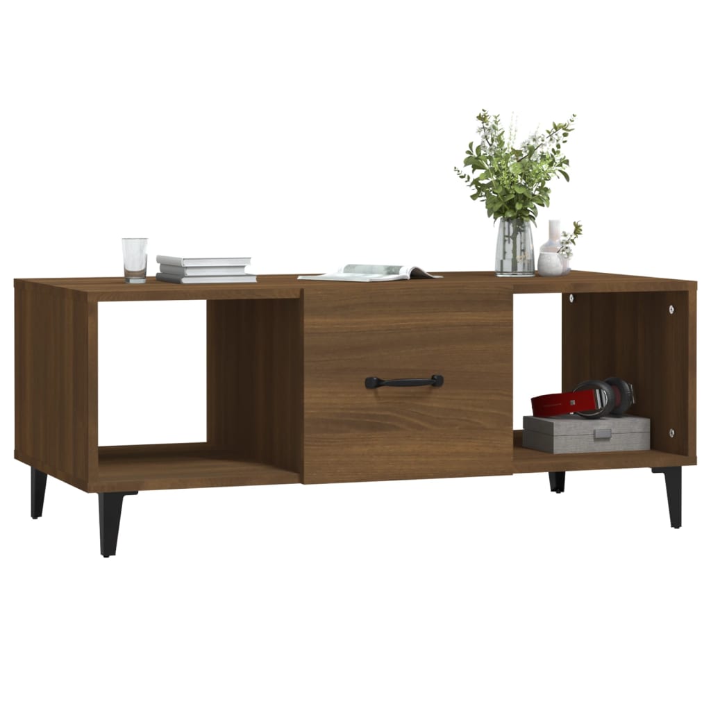 Stolić za kavu boja smeđeg hrasta 102x50x40cm konstruirano drvo