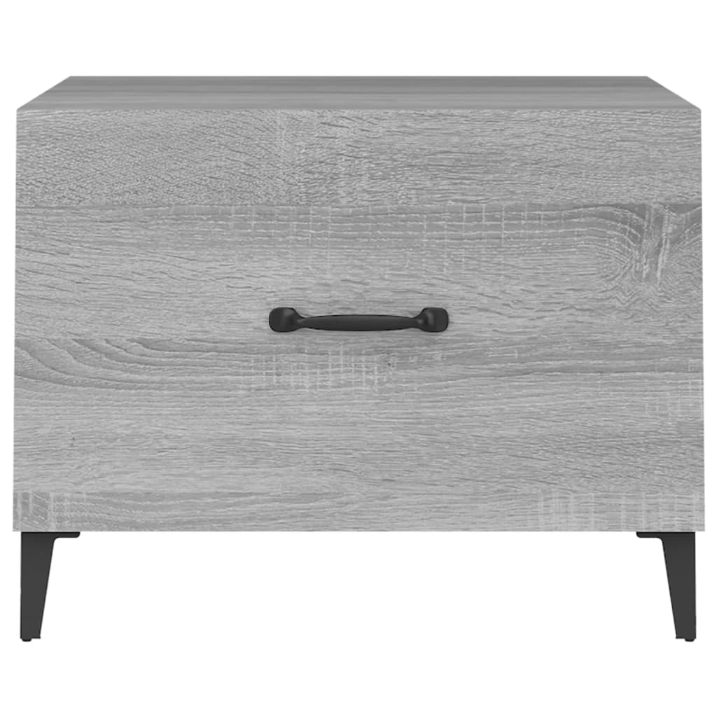 Stolić za kavu s metalnim nogama siva boja hrasta 50x50x40 cm