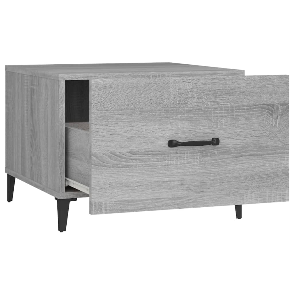 Stolić za kavu s metalnim nogama siva boja hrasta 50x50x40 cm