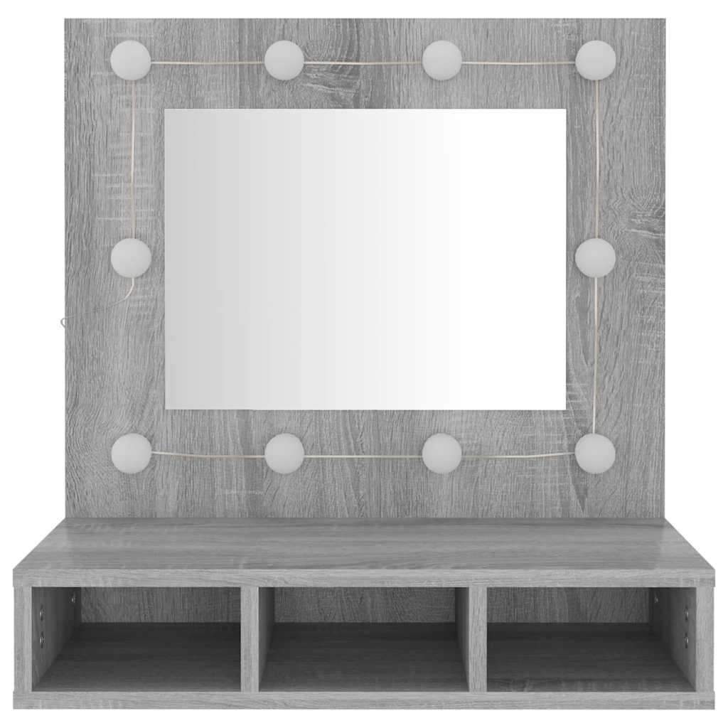 Ormarić s ogledalom LED boja hrasta sonome 60x31,5x62 cm