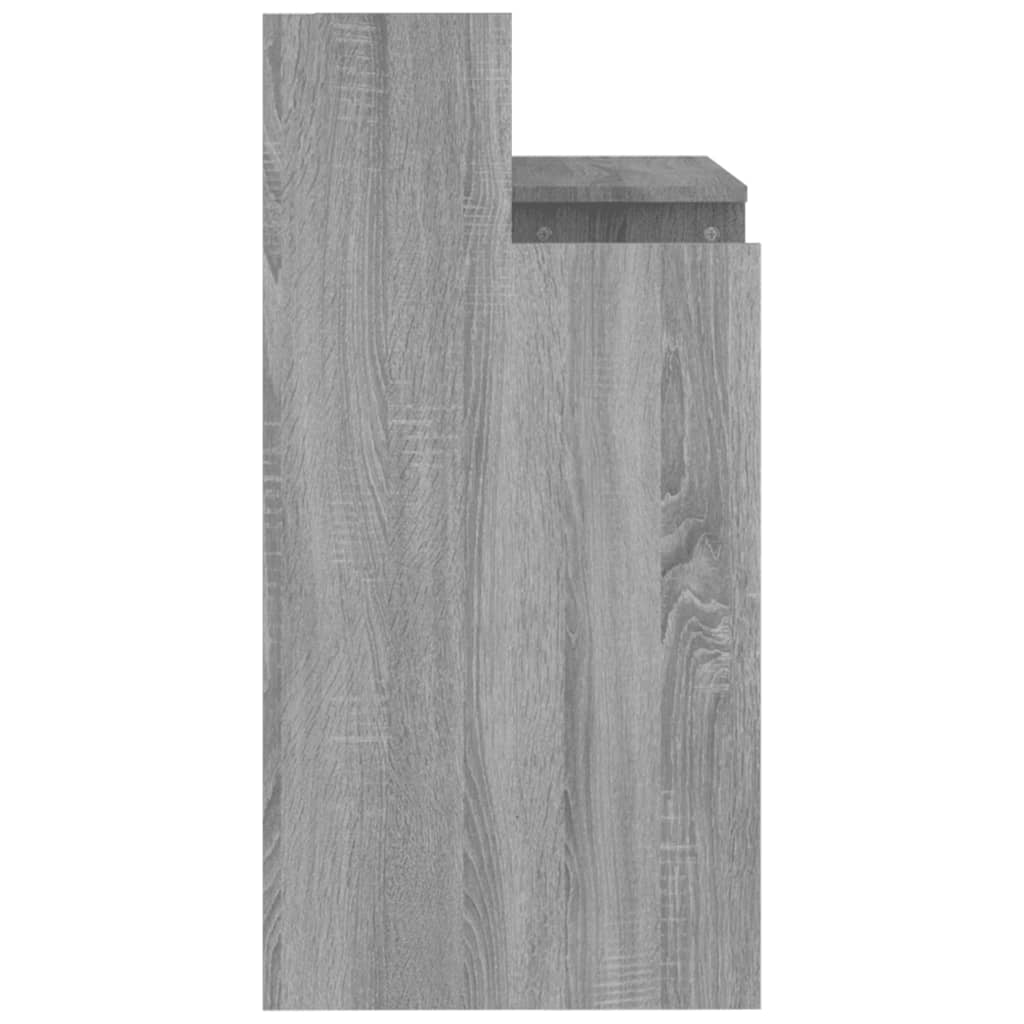 Radni stol s LED svjetlima siva boja hrasta 97x45x90 cm drveni