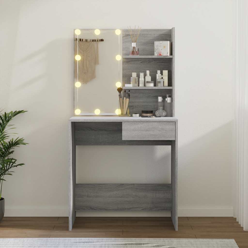 Toaletni stolić LED boja hrasta sonome 74,5 x 40 x 141 cm