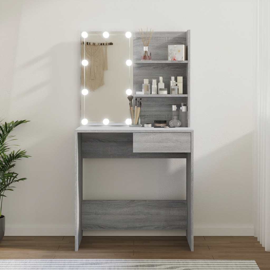 Toaletni stolić LED boja hrasta sonome 74,5 x 40 x 141 cm
