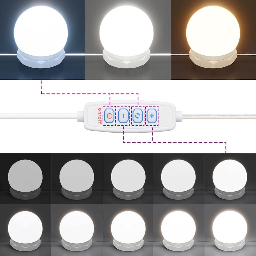 Toaletni stolić LED boja smeđeg hrasta 74,5x40x141 cm