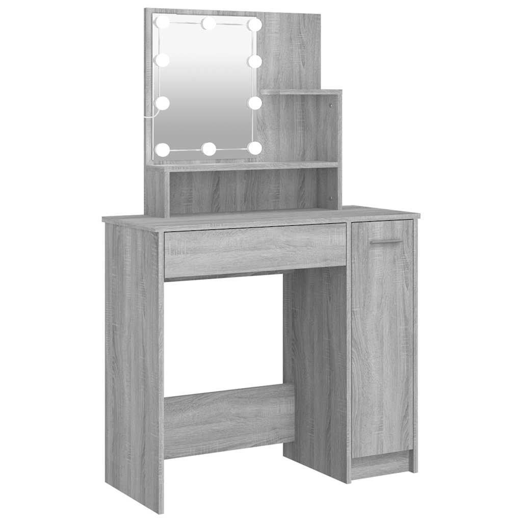 Toaletni stolić LED boja hrasta sonome 86,5x35x136 cm