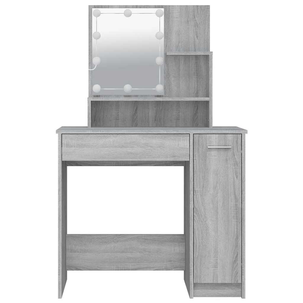 Toaletni stolić LED boja hrasta sonome 86,5x35x136 cm