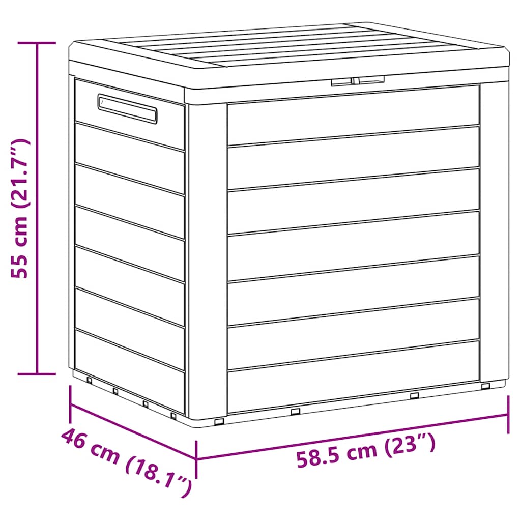 Vrtna kutija za pohranu antracit 58,5 x 46 x 55 cm polipropilen