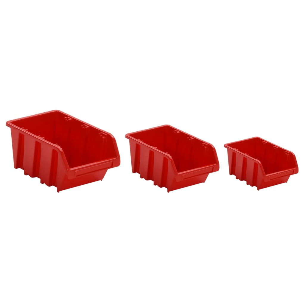 Set polica za radionicu od 26 dijelova, crvene i crne, 77 x 39 cm, polipropilen