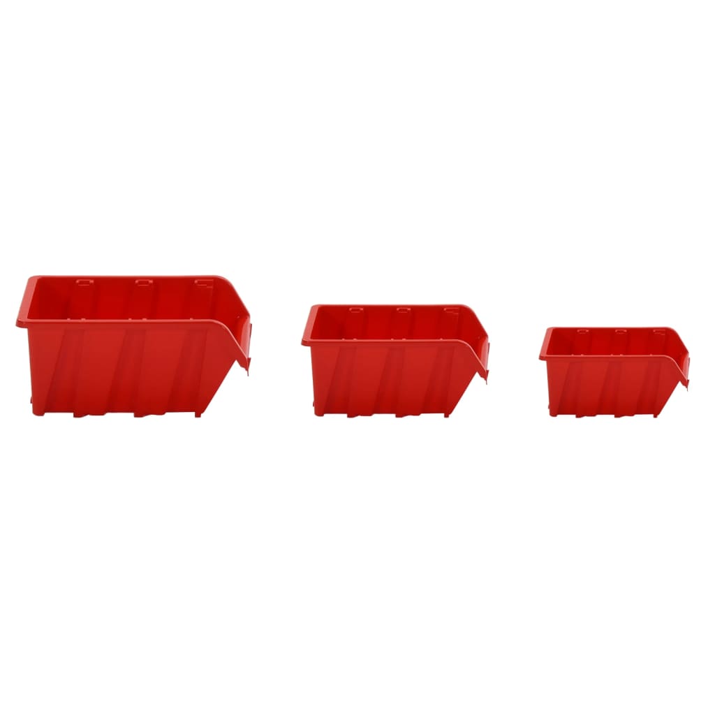 Set polica za radionicu od 26 dijelova, crvene i crne, 77 x 39 cm, polipropilen