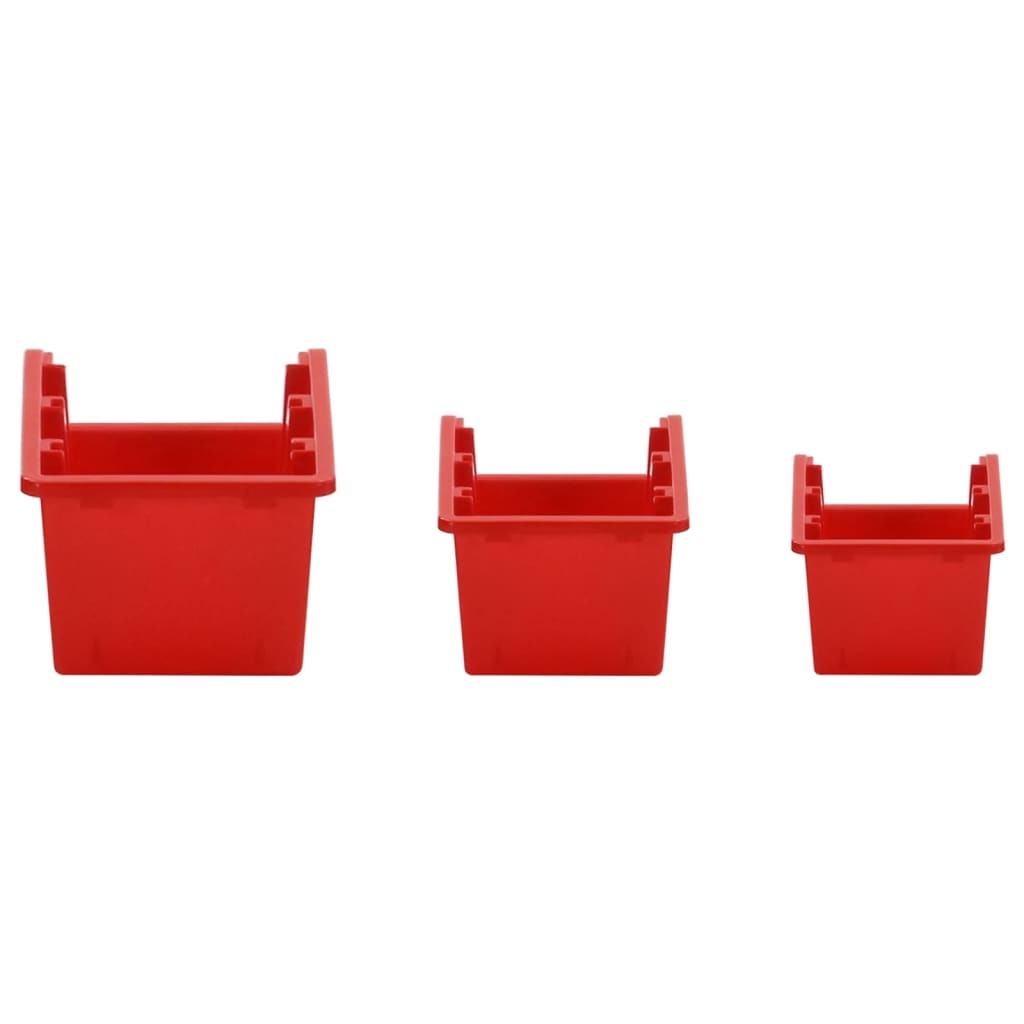 Set polica za radionicu od 26 dijelova, crvene i crne, 77 x 39 cm, polipropilen