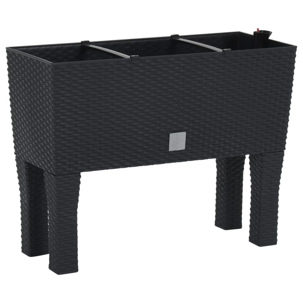 Povišena vrtna gredica antracit 60 x 25 x 46 cm PP ratan