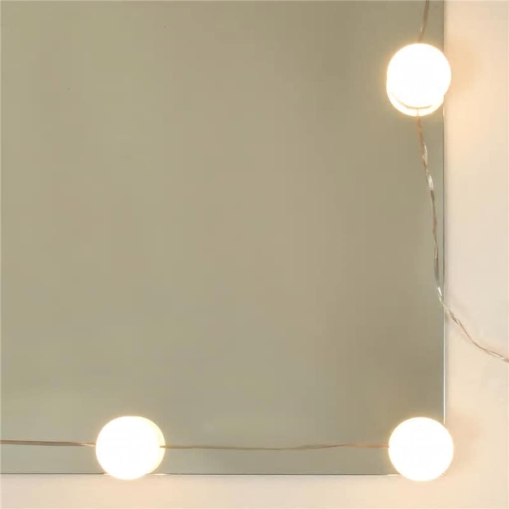 Set toaletnog stolića LED crni od konstruiranog drva
