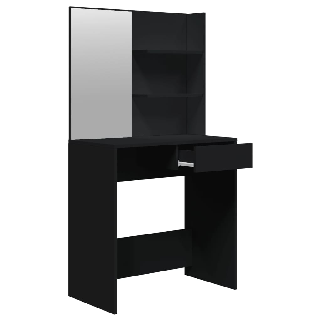 Set toaletnog stolića crni 74,5 x 40 x 141 cm