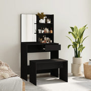 Set toaletnog stolića crni 74,5 x 40 x 141 cm