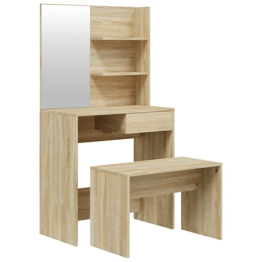 Set toaletni stolić boja hrasta hrasta 74,5x40x141 cm