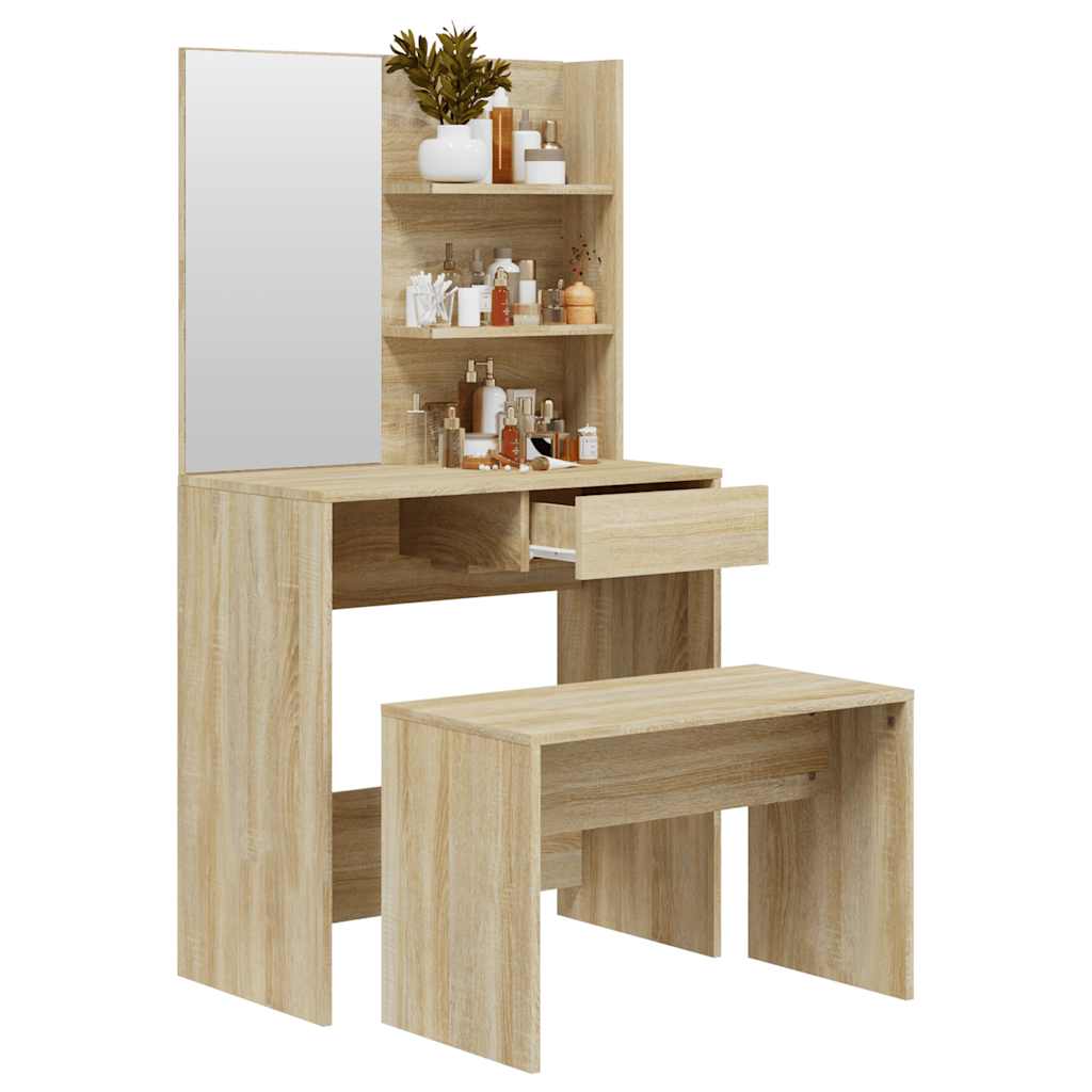 Set toaletni stolić boja hrasta hrasta 74,5x40x141 cm