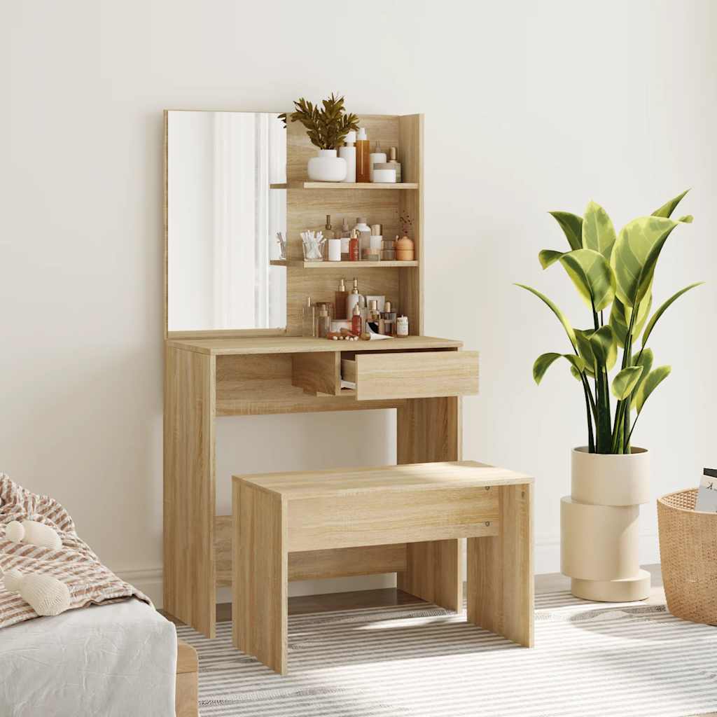 Set toaletni stolić boja hrasta hrasta 74,5x40x141 cm