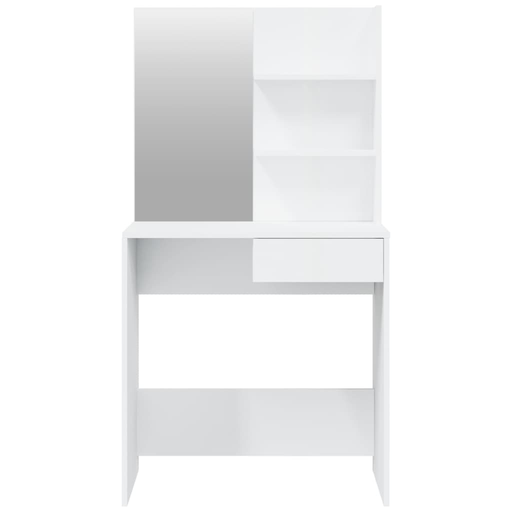 Set toaletni stolić svjetlima sjajni bijeli 74,5x40x141 cm