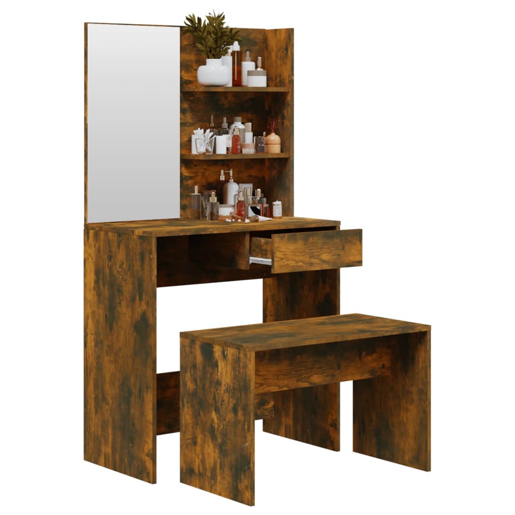 Set toaletni stolić boja dimljenog hrasta 74,5x40x141 cm