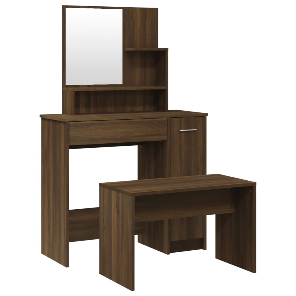 Set toaletni stolić boja smeđeg hrasta 86,5x35x136 cm