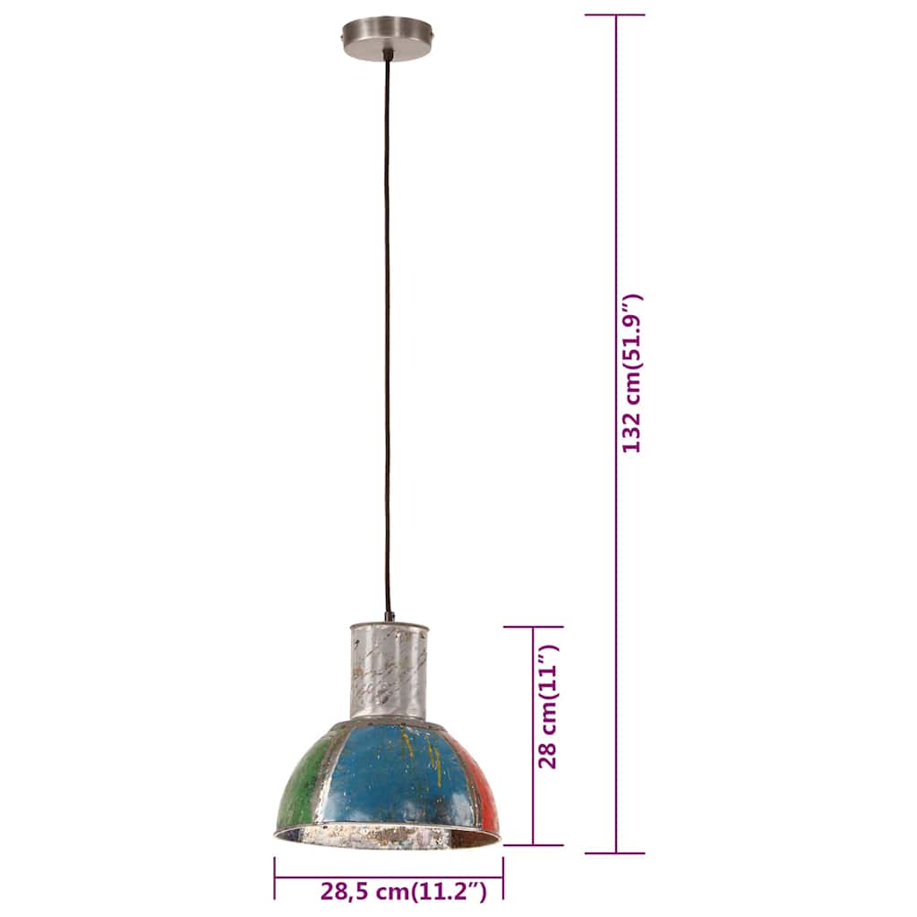 Industrijska viseća svjetiljka 25W višebojna okrugla 28,5cm E27