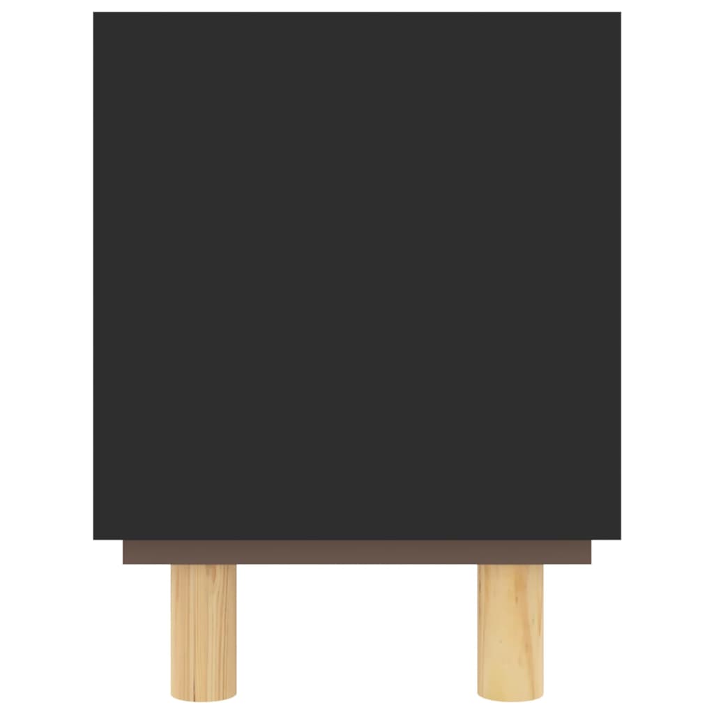 TV ormarić crni 80 x 30 x 40 cm od borovine i prirodnog ratana