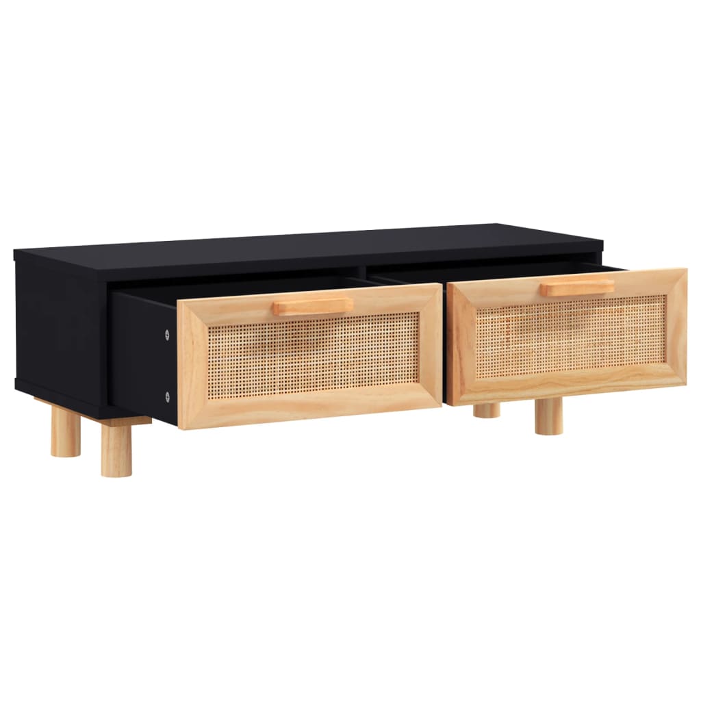 Stolić za kavu crni 80x40x30 cm konstruirano drvo i borovina