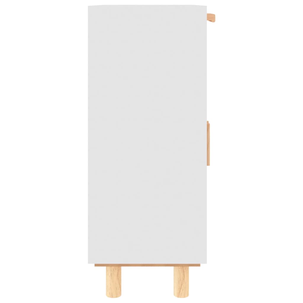 Komoda bijela 60 x 30 x 75 cm masivna borovina i prirodni ratan