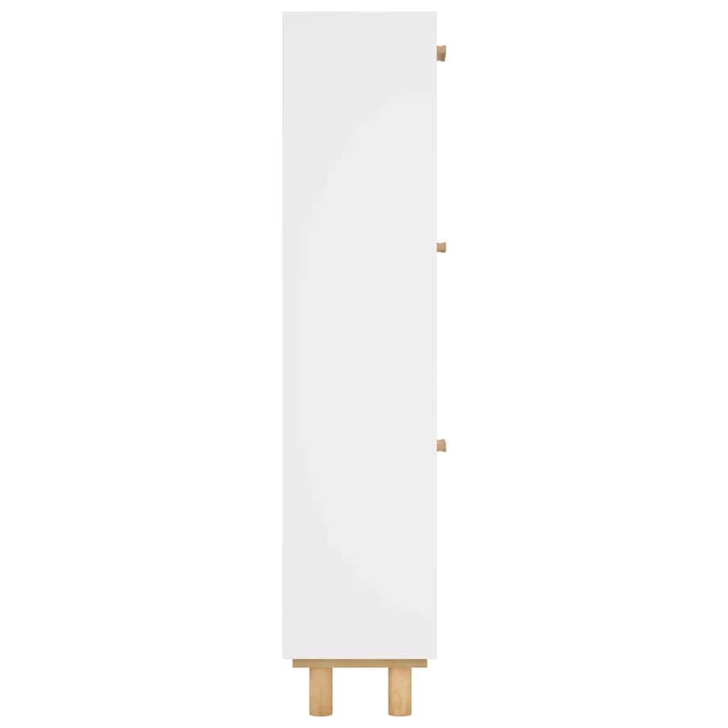 Ormarić za cipele bijeli 52 x 25 x 115 cm drvo i prirodni ratan