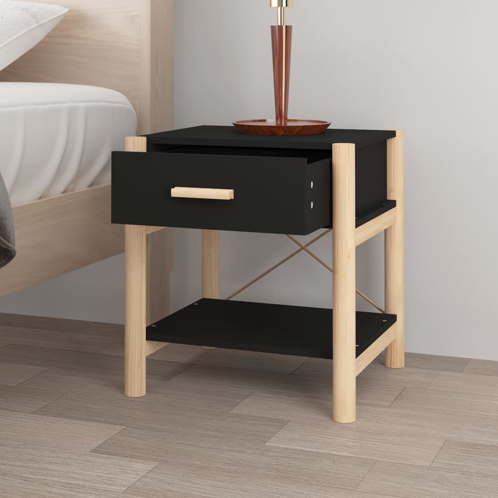 Noćni ormarići 2 kom crni 42 x 38 x 45 cm od konstruiranog drva