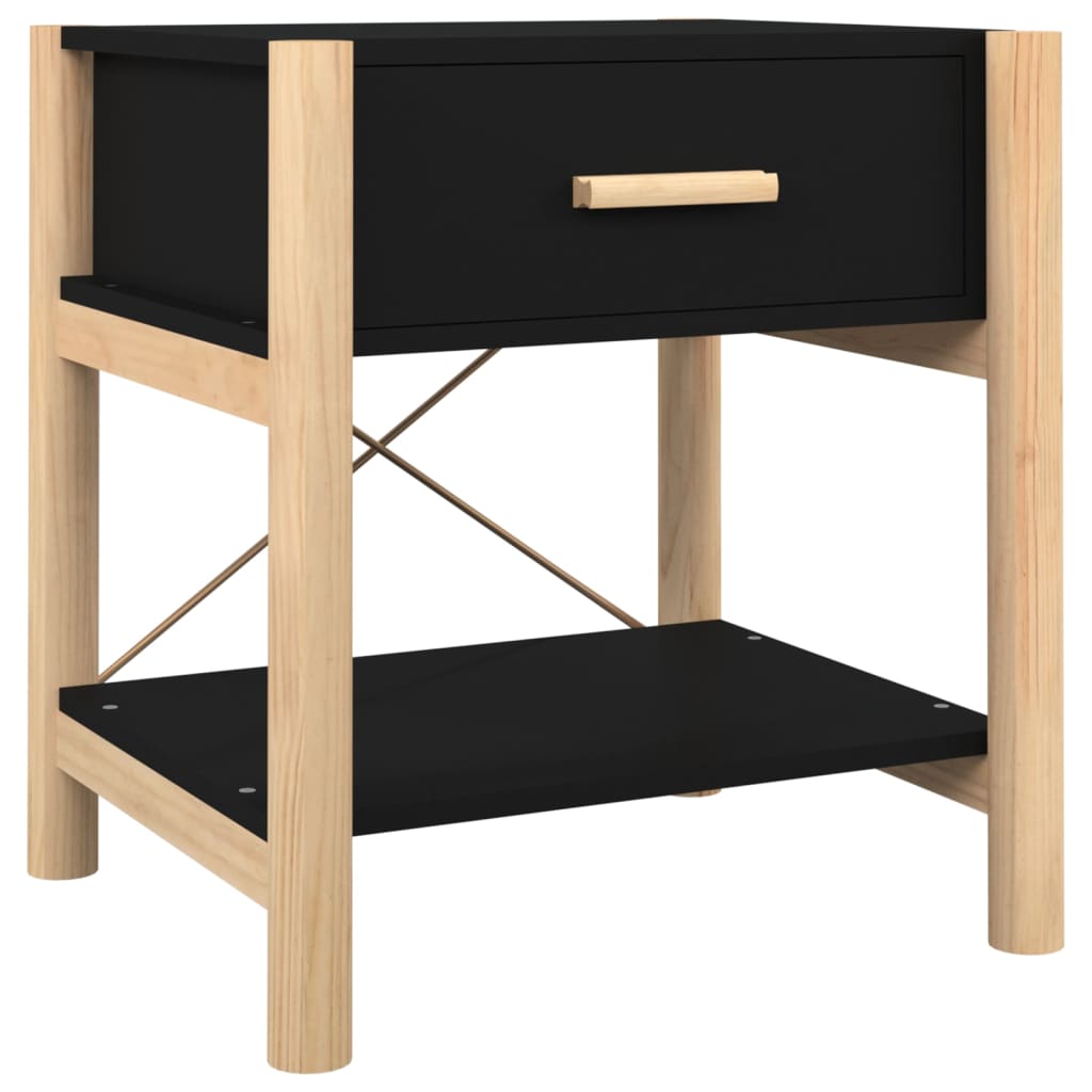 Noćni ormarići 2 kom crni 42 x 38 x 45 cm od konstruiranog drva