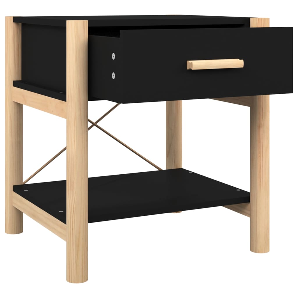Noćni ormarići 2 kom crni 42 x 38 x 45 cm od konstruiranog drva