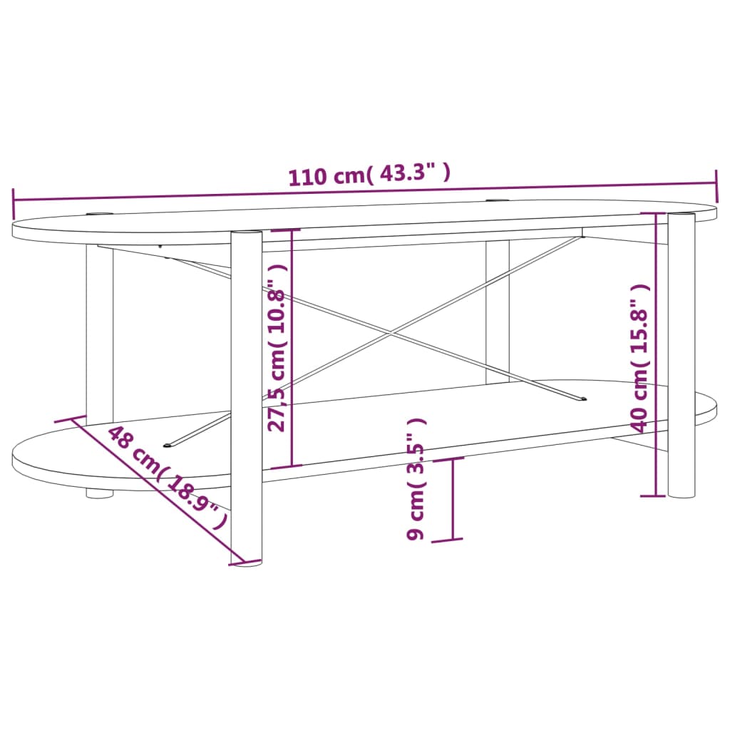 Stolić za kavu 110x48x40 cm od konstruiranog drva