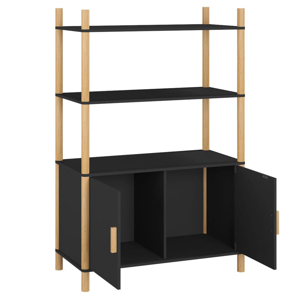 Visoka komoda crna 80 x 40 x 121 cm od konstruiranog drva