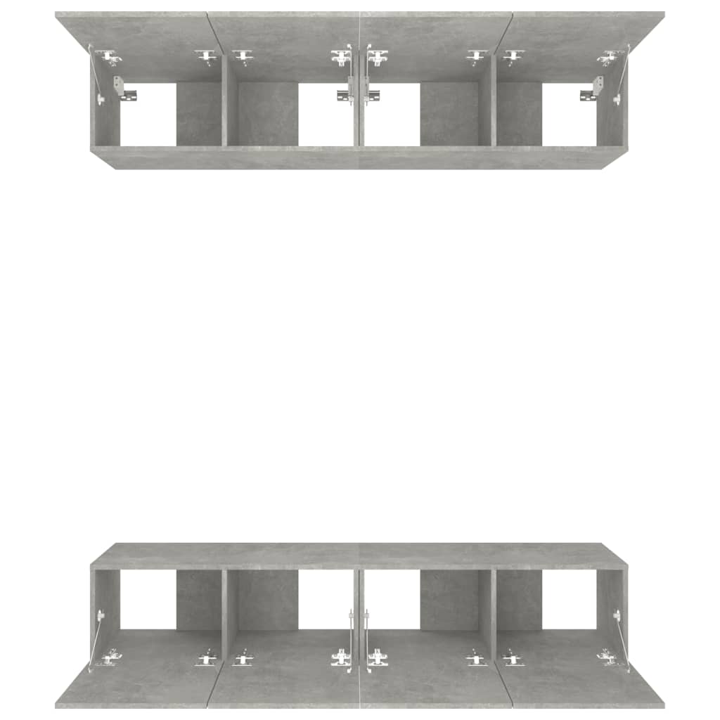 TV ormarići 4 kom Siva betona 80x30x30 cm konstruirano drvo