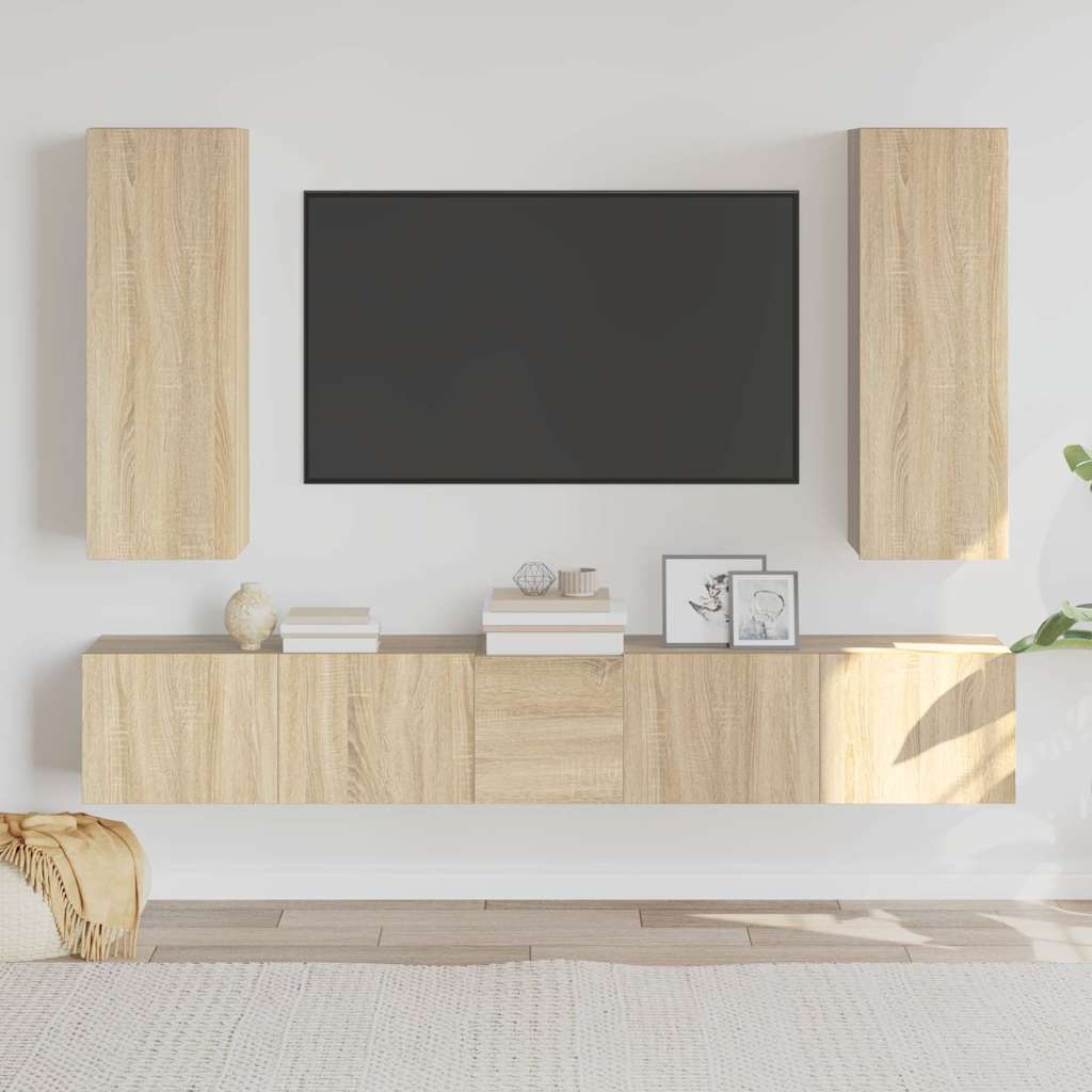 5-dijelni set TV ormarića boja hrasta sonome konstruirano drvo