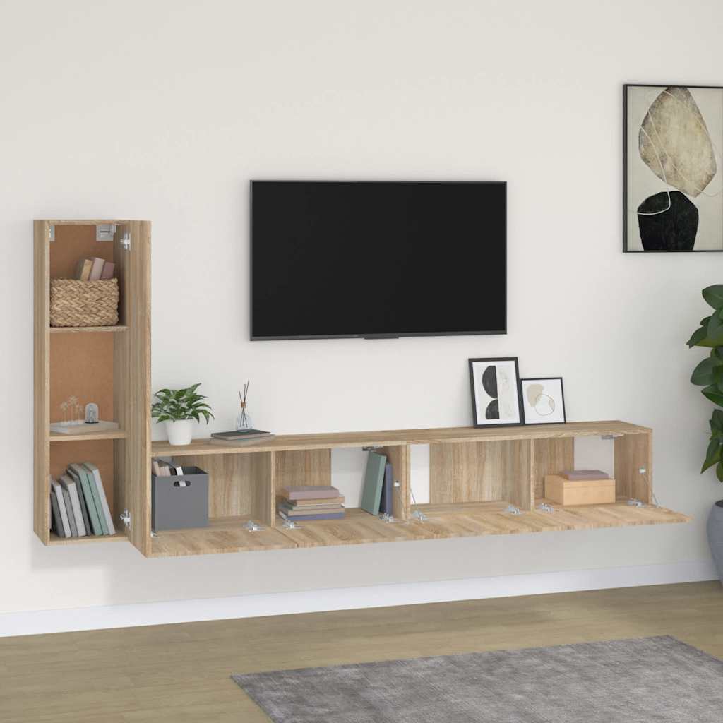 3-dijelni set TV ormarića boja hrasta sonome konstruirano drvo