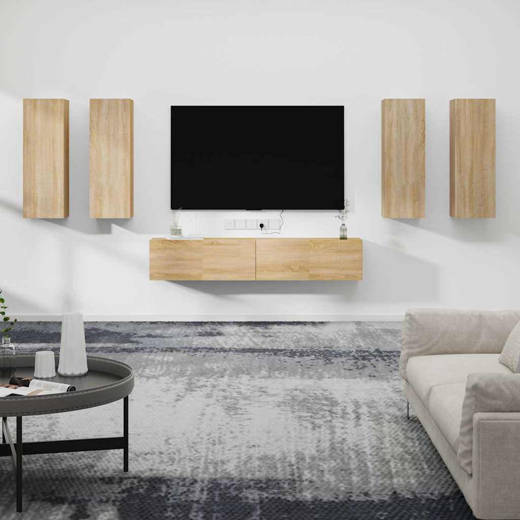 6-dijelni set TV ormarića boja hrasta sonome konstruirano drvo