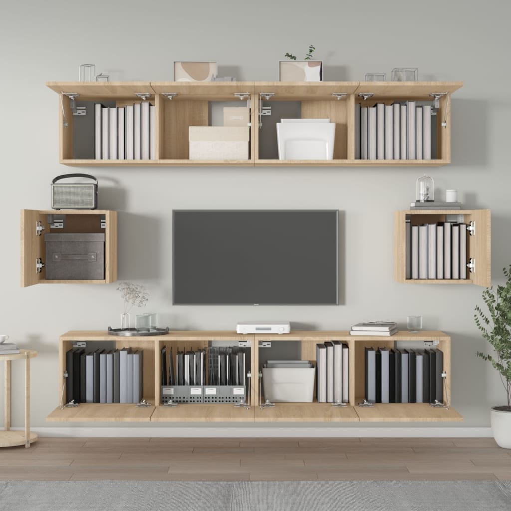 6-dijelni set TV ormarića boja hrasta sonome konstruirano drvo