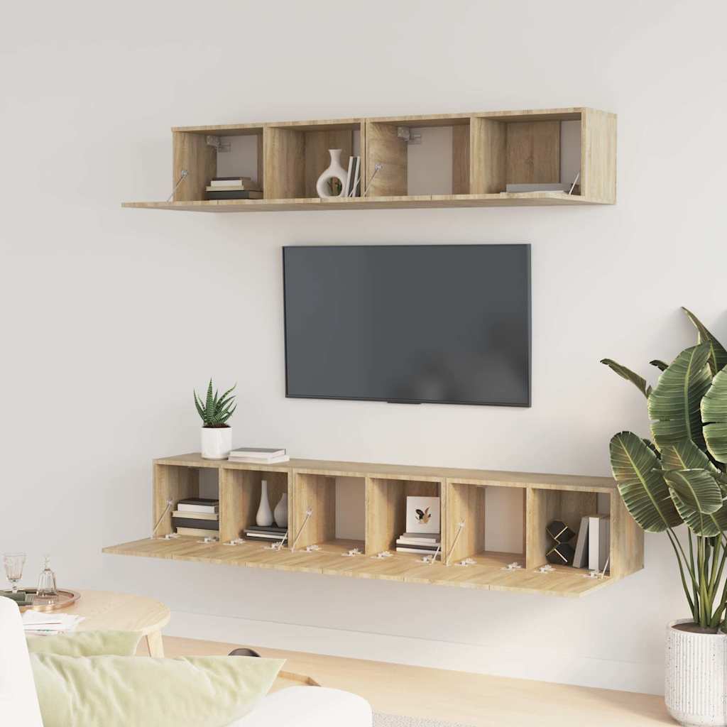 5-dijelni set TV ormarića boja hrasta sonome konstruirano drvo