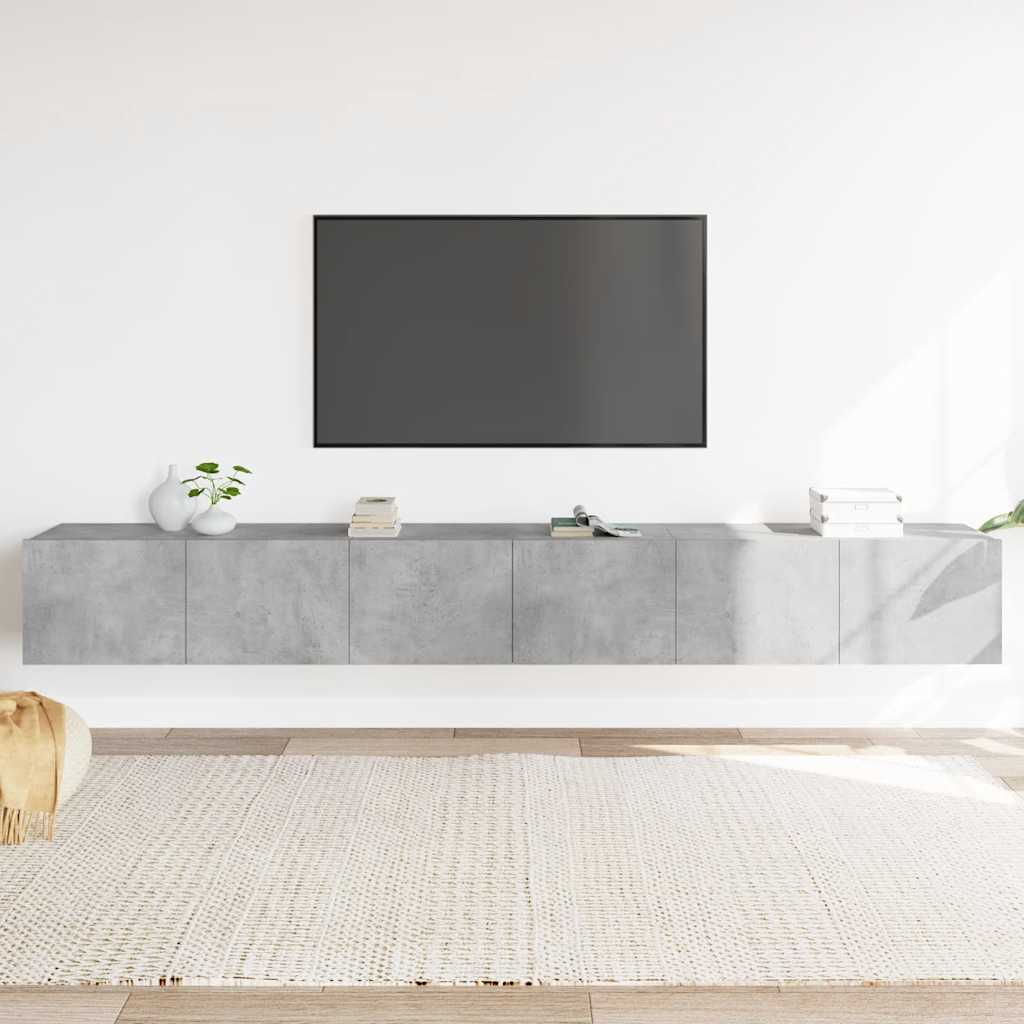 3-dijelni set TV ormarića siva betona konstruirano drvo