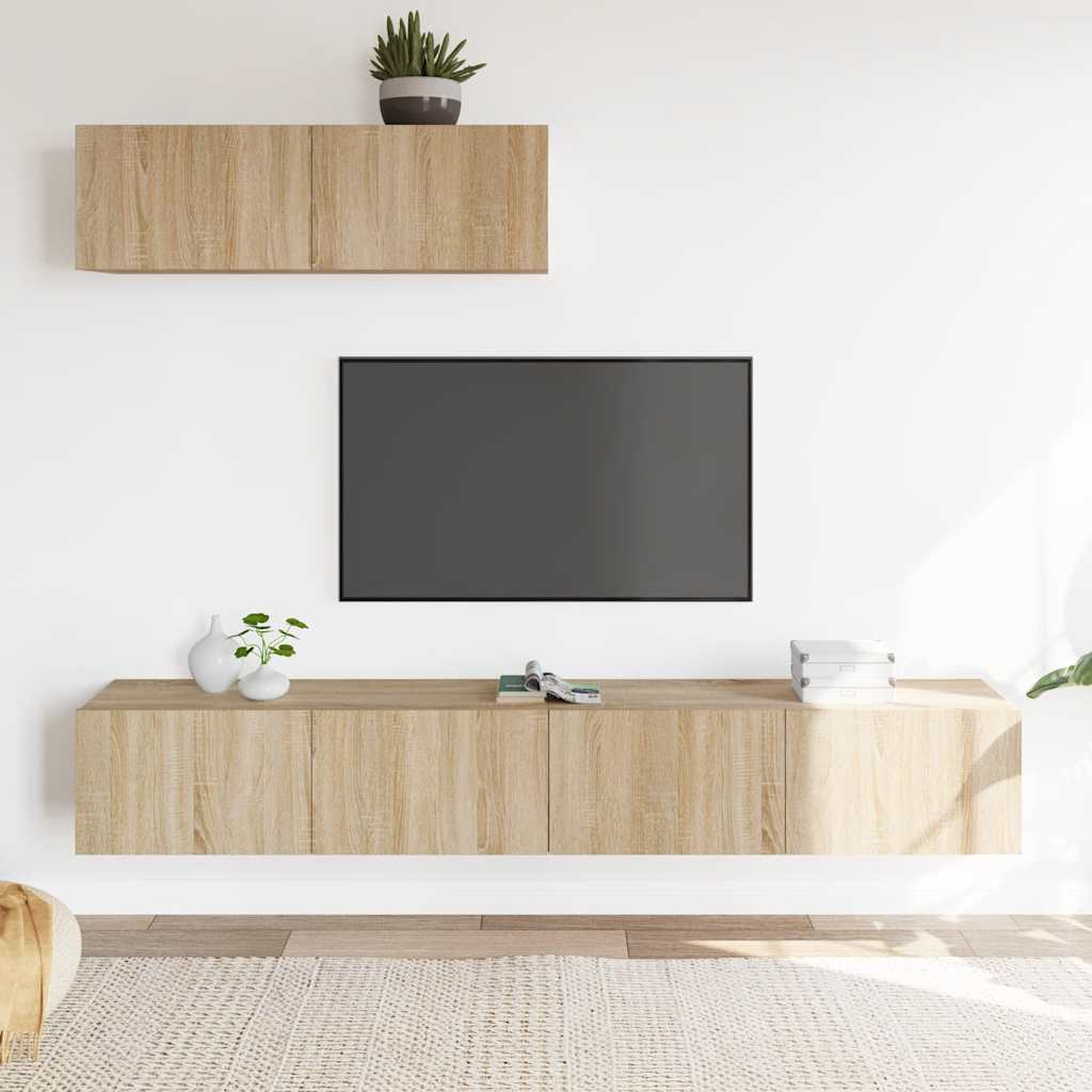 3-dijelni set TV ormarića boja hrasta sonome konstruirano drvo