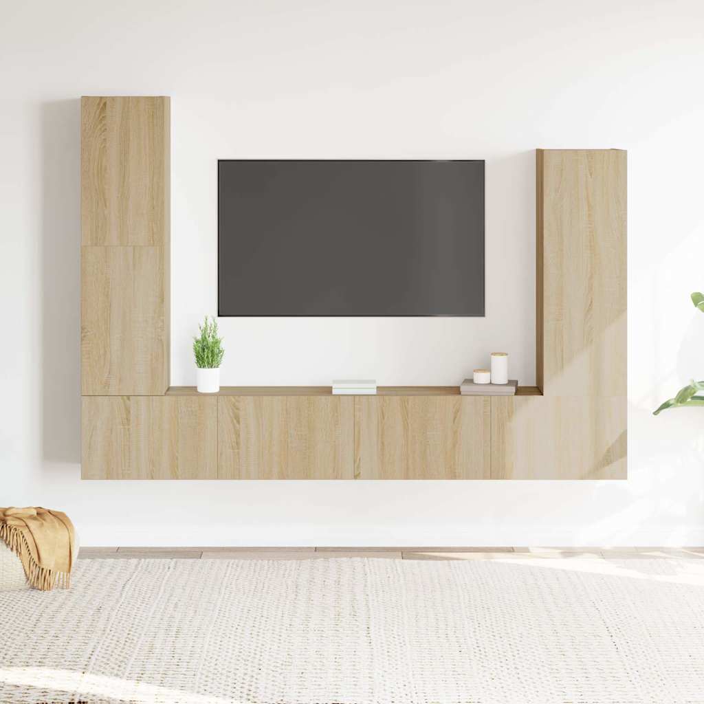 4-dijelni set TV ormarića boja hrasta sonome konstruirano drvo